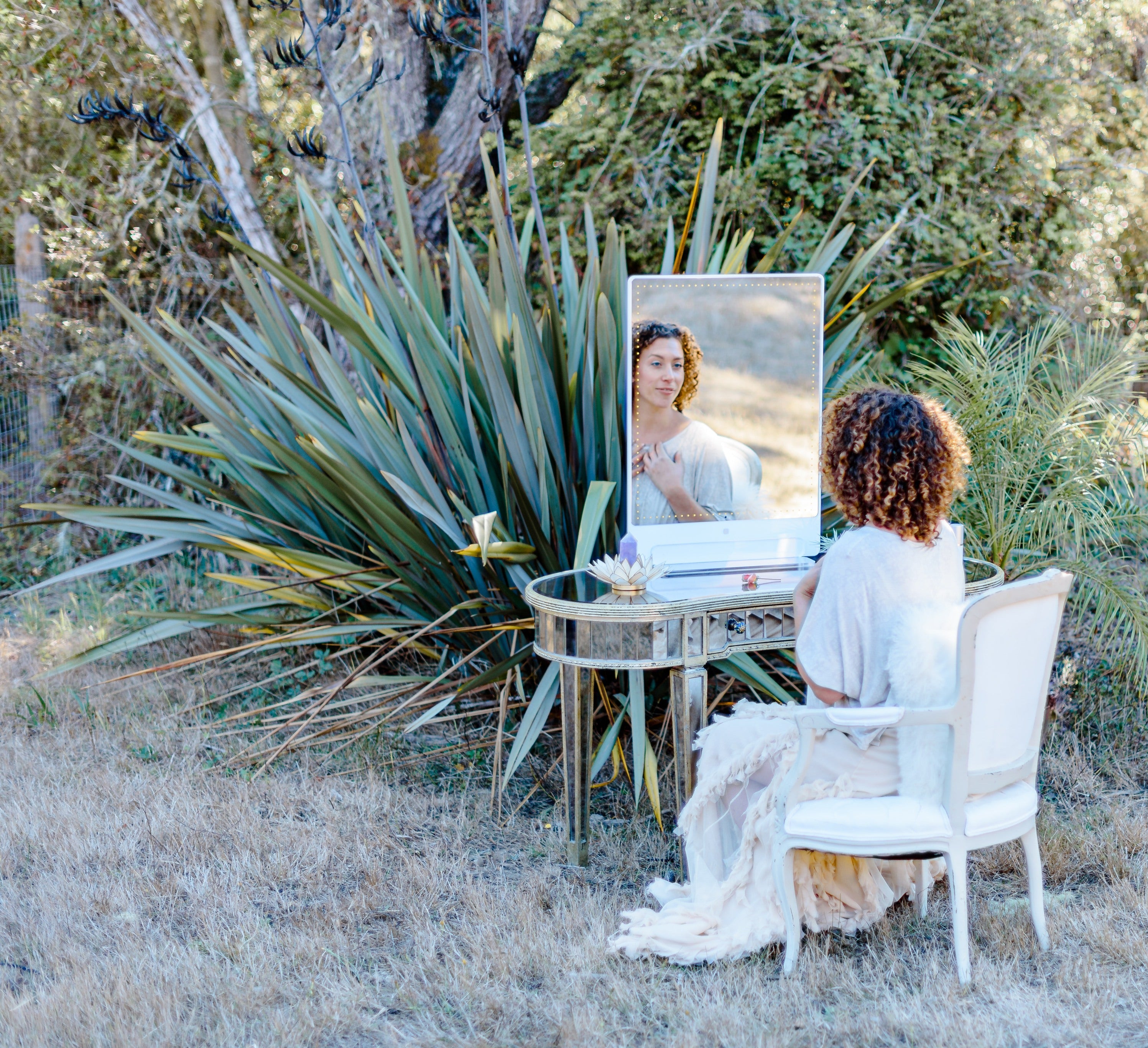 a radiant woman resetting her routine to a ritual